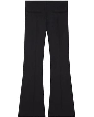 Courreges Wool Blend Flared Mid-Rise Trousers - Blue