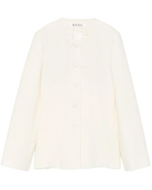 Rohe Einreihige Jacke - Weiß