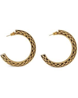 Roberto Cavalli Snake-Scale Hoop Earrings - Natural