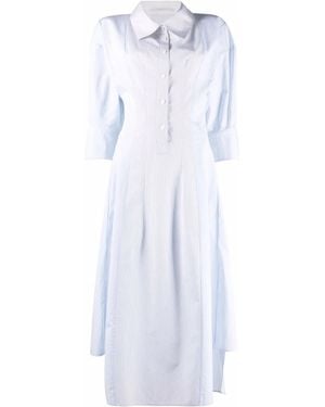 Stella McCartney Box-Pleat Fitted Shirt Dress - White