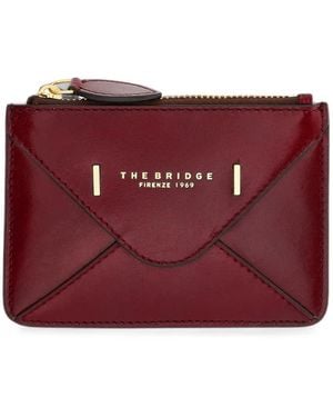 The Bridge Zip-Fastening Leather Card Holder - Red