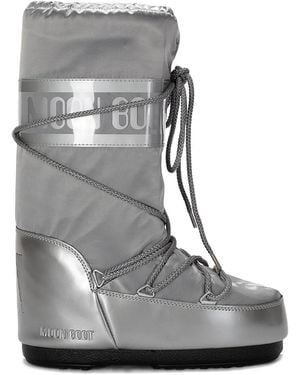 Moon Boot Icon Glance Schnürstiefel mit Logo - Grau