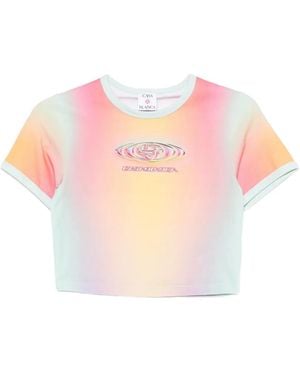 CASABLANCA Printed Cropped T-Shirt - Pink