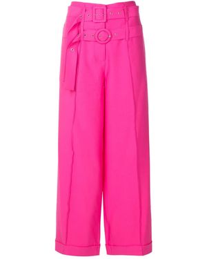 Gloria Coelho Double-Belted Gabardine Pants - Pink