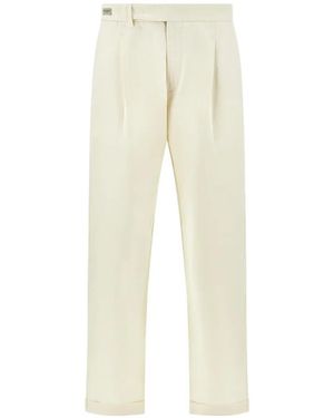 Paul & Shark Pleated Chino Trousers - Natural