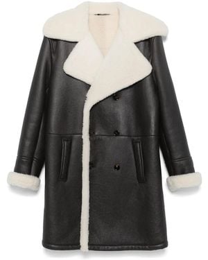 Dolce & Gabbana Mantel Aus Leder - Schwarz