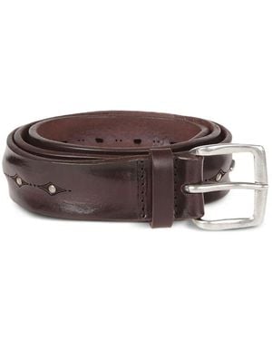 Orciani スタッズトリム レザーベルト - ブラウン