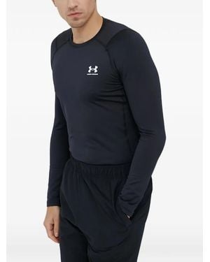 Under Armour Coldgear Logo-Printed Long-Sleeved Compression T-Shirt - Blue