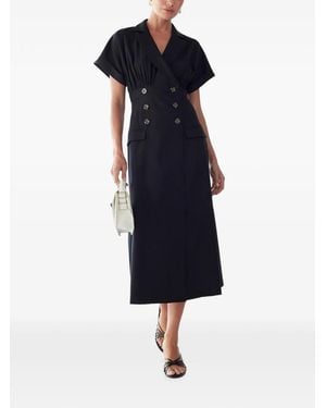 Willa Elsie Double-Breasted Midi Dress - Blue