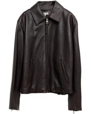 Loewe Lederjacke Mit Reißverschluss - Schwarz