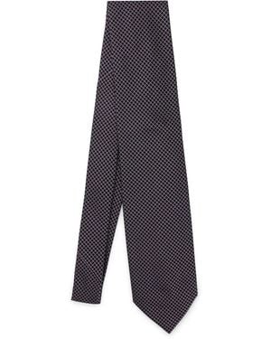 Destin Patterned-Jacquard Tie - Blue