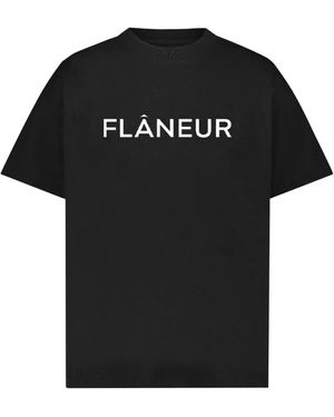 flâneur T-Shirt mit Logo-Print - Schwarz