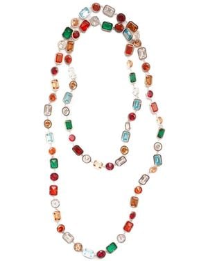 Izabel Display Mega Cubic-Zirconia-Embellished Long Necklace - White