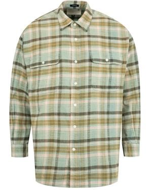 R13 Boyfriend Plaid Pocket Shirt - Gray