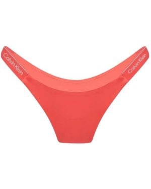 Calvin Klein Logo-Tape Bikini Bottoms - Pink