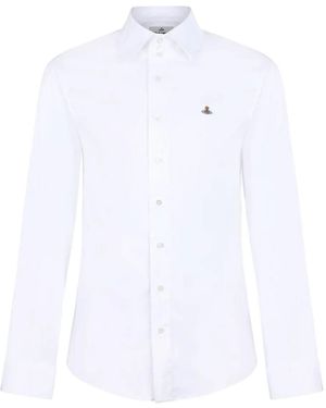 Vivienne Westwood Orb-Embellished Cotton-Blend Shirt - White