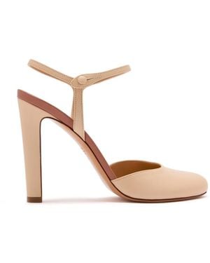 Francesco Russo Button-Fastening Leather Heel Pumps - White