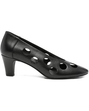 Paloma Wool Uma Dot Cut-Out Leather Pumps - Black