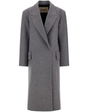 Herno Double-Breasted Virgin Wool Coat - Grey