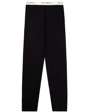 Sporty & Rich Serif-Logo Ribbed Leggings - Blue