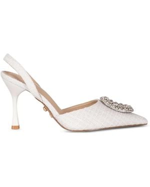 Twentyfourhaitch Pointed-Toe Court Shoes - White