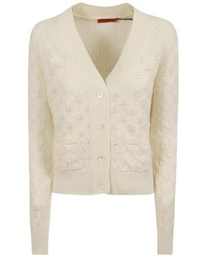 Ermanno Scervino Geknöpfter Cardigan Aus Pointelle-Strick - Weiß