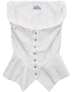 Vivienne Westwood Monday Floral-Print Corset Top - White
