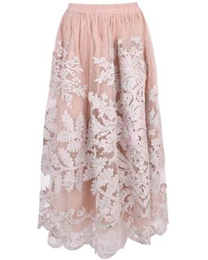 Biyan Mabel Embroidered Tulle Skirt - Pink