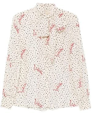 Valentino Garavani Blouse À Logo Imprimé - Blanc