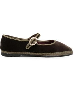 Flabelus Ulla Velvet Ballet Flats - White