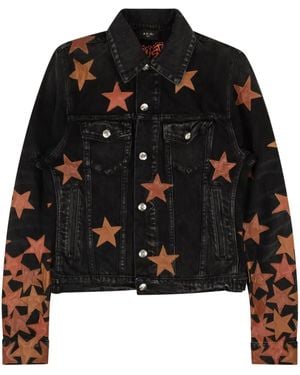 Amiri Chemist Star-Appliqué Denim Jacket - Black