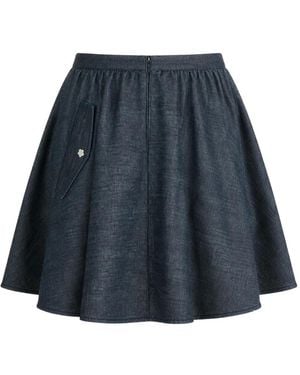 Cecilie Bahnsen Gathered Flared Mini Skirt - Blue