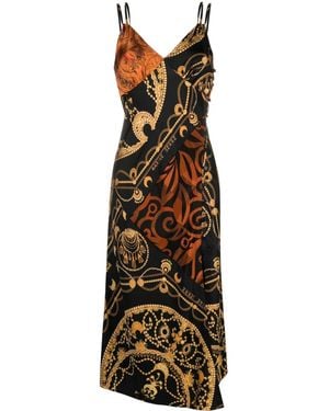 Marine Serre Ornament Jewelry-Print Regenerated-Silk Dress - Black