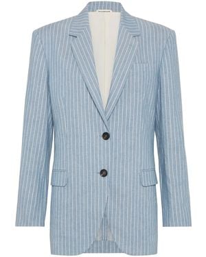 Brunello Cucinelli Monili-Detail Twill Blazer - Blue