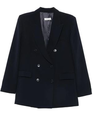 NINA 14.7 Double-Breasted Peak-Lapel Jacket - Blue