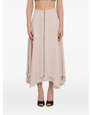 Contessa Mills Coraline Sequin-Embellished Handkerchief-Hem Maxi Skirt - Pink