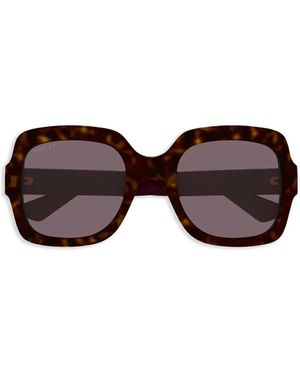 Gucci オーバーサイズフレーム サングラス - ブラウン