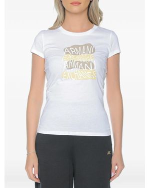 ARMANI EXCHANGE Logo-Print T-Shirt - White
