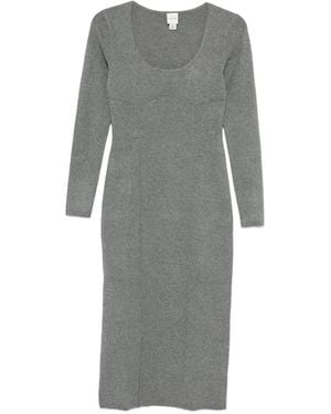 Calvin Klein Long Sleeve Midi Dress - Gray