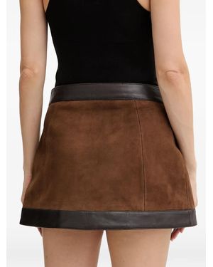 retroféte Minifalda Lisbeth de ante - Marrón