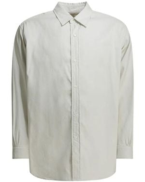 A.PRESSE Button-Down Long-Sleeve Shirt - Grey