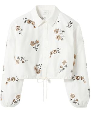 Claudie Pierlot Floral Drawstring Shirt - White