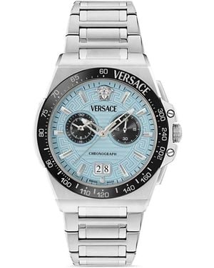 Versace Greca Reaction 43Mm Watch - Grey