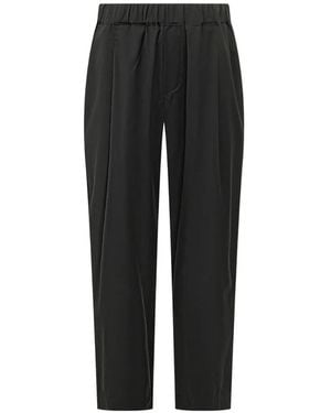 A PAPER KID Logo-Patch Trousers - Black