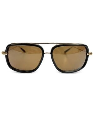 Chrome Hearts Sonnenbrille Mit Lochstickerei - Schwarz