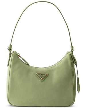 Prada Re-Edition 2005 Nubuck And Saffiano-Leather Mini Bag - Green