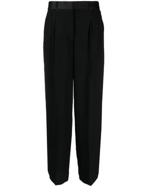 DKNY Pleat-Detail Wide-Leg Trousers - Black