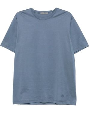 Corneliani Logo-Embroidered T-Shirt - Blue