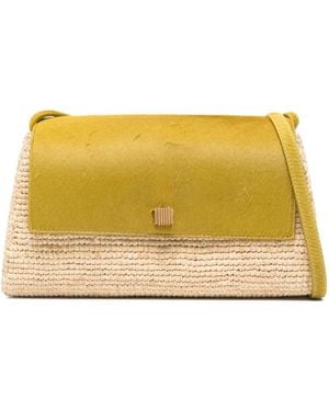 KHAITE Audrey Raffia Crossbodytas - Geel