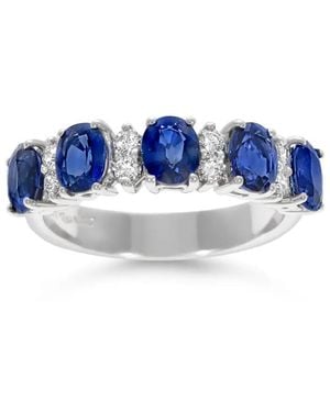 Leo Pizzo 18Kt Witgouden Eternity Ring Met Saffier - Blauw